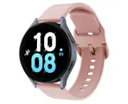 Samsung Galaxy Watch 5 40mm 44mm /Watch 5 Pro 45mm Replacement Wristband, Adjustable Silicone Strap Loop Wrist Band For Women Men Unisex (Rose Gold)