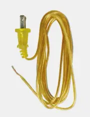 Jandorf LAMP CORD 8' GOLD 18 Gauge Polarized Plug Replace Cracked/Frayed 60136