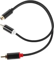 Zerodeko Y Shaped Audio Splitter Cable Female to Dual Male RCA Audio Video Cable Splitter Adapter Connector Cord for Smartphone Tablet Speaker
