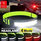 Waterproof LED Motion Sensor Head Torch USB Rechargeable Headlamp AU