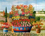 Art Mural Ceramic Decor Flower Backsplash Tile #31