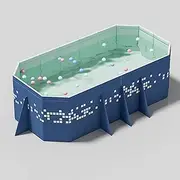 Foldable Pool for Kids and Adults Non Inflatable Frame Above Ground Outdoor Swimming Pool Kiddie Pools Thickened Support Pool Garden Backyard(310cm/122in)