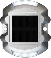 Solar Powered Energy Driveway Lamp Sensitive Light Control Flash Lighting Effect Built-in 600mAh High Capacity Rechargeable Battery Good Bearing Capacity for Street Avenue Highway Parking Lot White