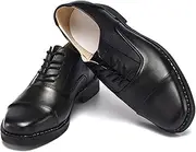 LAZIRO Men's Single Shoes Three-Joint Leather Shoes Lace-up Labor Insurance Men's Shoes Business Formal Work Leather Shoes Security Work Shoes (Color : Black, Size : 6.5 UK)