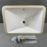 PetusHouse 16.7x12 Inch Undermount Bathroom Vessel Sink And Pop Up Drain Combo
