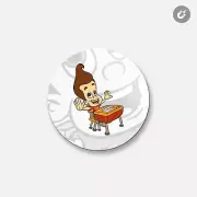 Jimmy Neutron Cartoon | 4'' X 4'' Round Decorative Magnet