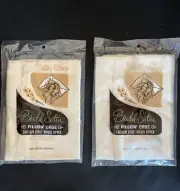 Vintage Silky Sleep Bridal Satin Pillow Case Cream Standard (set of 2)