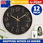 30.5CM Wall Clock Quartz Round Wall Clock Silent Non-Ticking Battery Operated