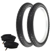 2 PRO+ BICYCLE WIRE BEAD TIRE 18" X 2.125 BLACK COMP III W/ HEAVYDUTY TUBES.