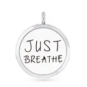 NEW Just Breathe Aromatherapy Essential Oil Diffuser Necklace - Silver 30mm