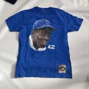 NEW MITCHELL AND NESS COOPERSTOWN MLB BROOKLYN DODGERS JACKIE ROBINSON TSHIRT L