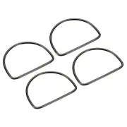 5.39" Semicircle Handbag Handle Frame Replacement for Purse Making, 4Pcs Black