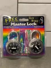 Set of 2 Master Lock Combination Padlocks with Colorful Tie Dye Color Wraps