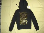 NWT Victoria's Secret Supermodel Essentials Bling Studs Hoodie Sweat shirt Top S