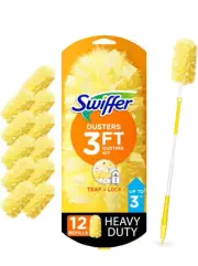 Swiffer Duster Heavy Duty 3 ft Extended Handle Dusting Kit (1 Duster, 12 Refills