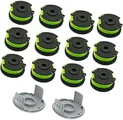 [HUVNEXA] String Trimmer Replacement Spool Line, 0.079" Autofeed Replacement Spools and Cap, for Ryobi, RAC142 36V, for RLT36B33 RY36LT33A-0 Cordless String Trimmer Weed Eater Spools Line (12 Spool + 2