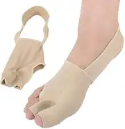 Bunion Corrector, Double Toe Separators, Relieve Toe Friction Bunion Pain, Ball of Foot Cushion Toe Spacers Straightener Splint, for Hallux Valgus Overlapping Toes Straightener Sleeves Socks (S)