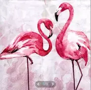 "New" 2 Paper Napkins for Decoupage/Scrapbooking/Craft-Flamingo
