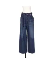 belted high-rise wide-leg jeans 0,3 Blue