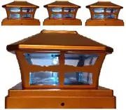 Solar Post Cap Light 4 Pcs 5x5 Solar Copper Color Square Fence Post Cap Light