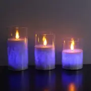 3pcs LED Luminous Pillar Candles Flameless Flickering Candles Decorative Gift AU
