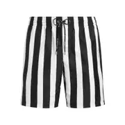 [Dolce & Gabbana] Dolce & Gabbana Striped Swim Shorts VI NUMERIC BLACK/WHITE