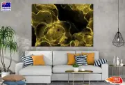 Yellow Gold & Black Abstract Art Wall Canvas Home Decor Australian Made Quality