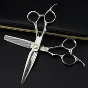 Hair Cutting, 6 Inch Professional Left Handed Scissor Damascus Bearing Haircut Thinning Barber Cutting Shears Hairdresser