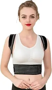 Posture Corrector For Men And Women - Designed And Manufactured, Back Brace For Clavicle Support, Pain Relief From Neck, Adjustable Back Straightener Posture Strap (Black, M)