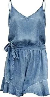 [Generic] Workout Jumpsuits for Women Women's Denim Summer Cool Casual Solid Color Loose Jumpsuit Rompers for Women Plus Size