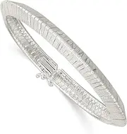 [JewelryWeb] 925 Sterling Silver 6.5mm Sparkle Cut Knife edge Bracelet 19 Centimeters Link-Bracelet for Women