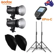 2*Godox SK300II Flash Head with 95cm Grid Softbox, Light Stand, Xpro-C for Canon