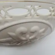 Lenox Ivory Gold 12" Reticulated Serving Bowl Matelasse A++