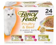 Purina Fancy Feast Classic Paté Variety Pack Chicken, Turkey & Beef Flavor Cans