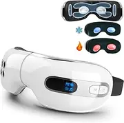 Eye Massager with Heat and Cooling, Rechargeable Eye Care Machine with Compression Music, Adjustable Elastic Band, Reduce Eye Strain Dark Circles Eye Massager Machine