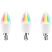 Brilliant Smart WiFi LED RGB C37,(3 Pack) 350 Lumens, 4.5W, Dimmable, Smart Light Bulb Bio-Rhythm Lighting Via BrilliantSmart App Remote Control Enabled 220 degrees Beam Angle [BULBRS21892BB]