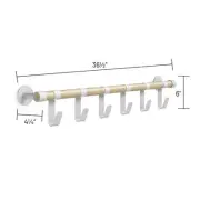Safco Resi Contemporary Coat Wall Rack with 6 Metal Hooks in White
