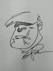 Eric Powell THE GOON original art convention sketch. SIGNED. 7 x 10