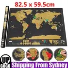 Deluxe Scratch off world Map Interactive large Poster Atlas Travel Decor Gift