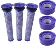 6 Pack Vacuum Filter Replacement Kit for Dyson Dyson V8+, V8, V7 Absolute Animal