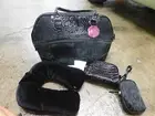 Essence Of Beauty Gift Set Tote Hand Bag Black Patent Paisley neck pillow pouch