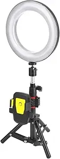 8 Inch LED Fill Light,9W 96PCS Beads LED 3000-6000K Dimmable Temperature Color Brightness Selfie Round Light USB Photography Fill Lamp with Tripod,Phone Clamp/Holder for Video