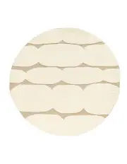 [Miss Amara] Olympia Textured Wool Round Rug in Ivory