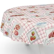 Oilcloth Tablecloth Oilcloth Tablecloth Washable Garden Tablecloth Candy Oval 240 x 140 cm Cut Edge
