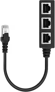 Coupler Ethernet Splitter with 20cm Cable 1 to 3 Female to Female Ethernet Coupler RJ45 Connector for Cat7 Cat6 Cat5e Cat5 LAN Ethernet Cable Extension Adapter(1)