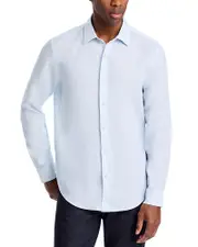 The Men's Store at Bloomingdale's Yarn-Dyed Standard Fit Linen Shirt in Ballad Blue - Exclusive
