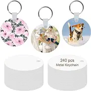 [LIZOIDZSM] 240 Pcs metal Sublimation Keychain Blanks Bulk,Sublimation Ornament Blanks,Double Sided Sublimation Blanks Keychain