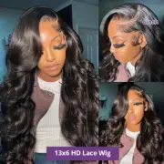 Peluca Cabello Humano Brasileño Ondas Corporales Encaje Frontal Transparente
