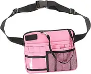OSALADI Pink Tool Belt Pack Tool Bag Tool Kit Tool Pouch Nurse Waist Pouch Utility Pouch Waist Bag for Nurse Tool Waist Pouch for Nurse Tool Waist Bag Tape Holder Pink Pocket Rib