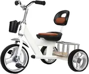 Tricycle with Pedals,Adjustable seat with backrest,3 Wheels Trike,EVA Wheels,Trike with Back Basket